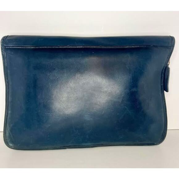 Coach Navy Bonnie Cashin Era Leather Buckled Clutch High, NYC Made - Picture 4 of 16